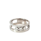 18k White Gold .50ct F VS2 Round Dancing Diamond Ring